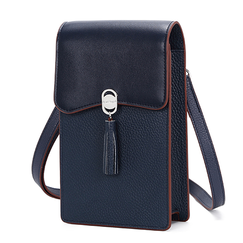 Pearl Angeli Weiches Echtes Leder Handy Umhängetasche - Handytasche Geldbörse Damen RFID Schutz kleine Crossbody Tasche